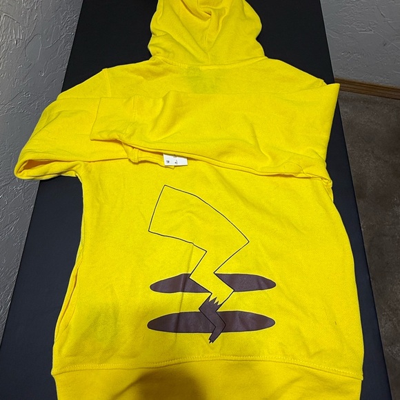NWT Yellow Pokemon Pikachu Full Zip Hoodie with Poke Ball Accents Boys L - Picture 3 of 7
